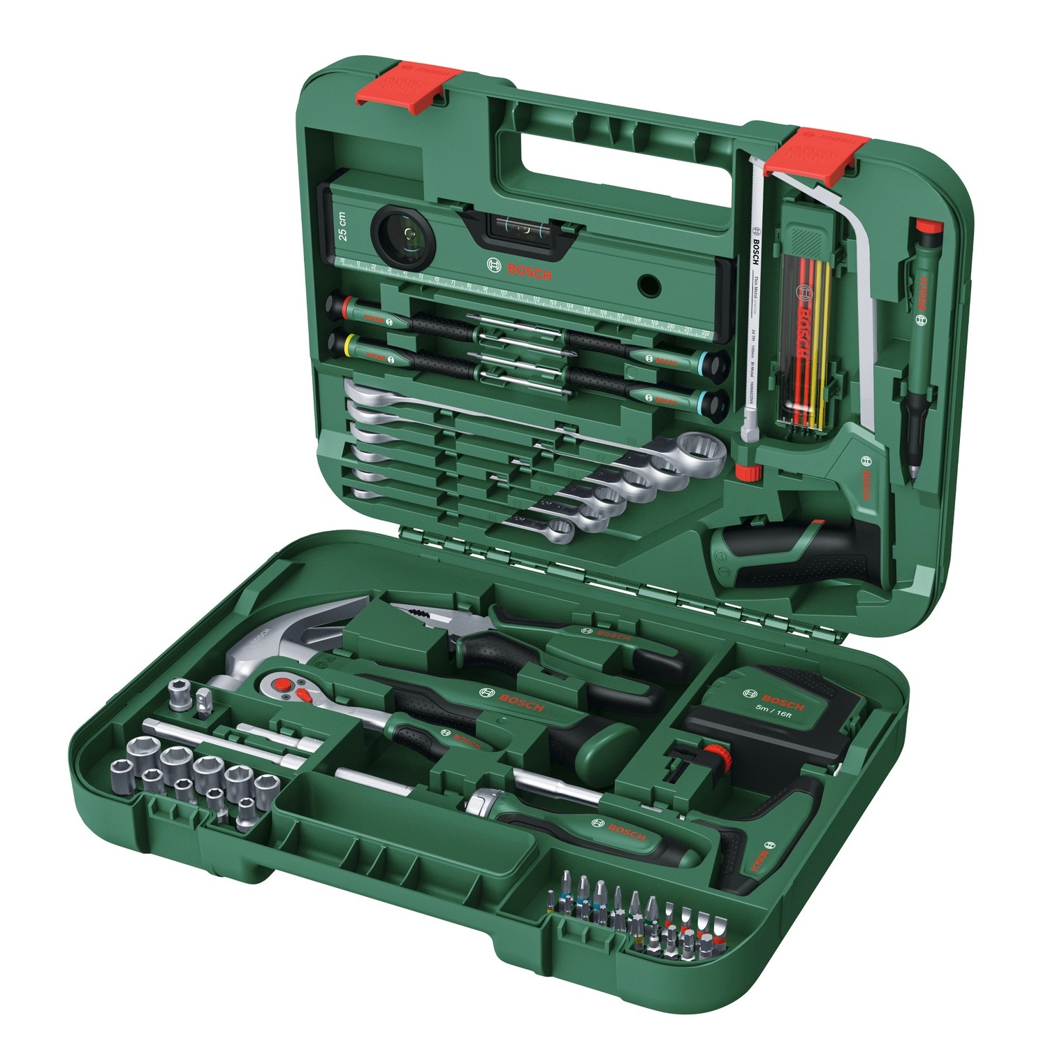 Bosch Werkzeugkoffer Advanced mit 64-teiliges Werkzeug-Set günstig online kaufen