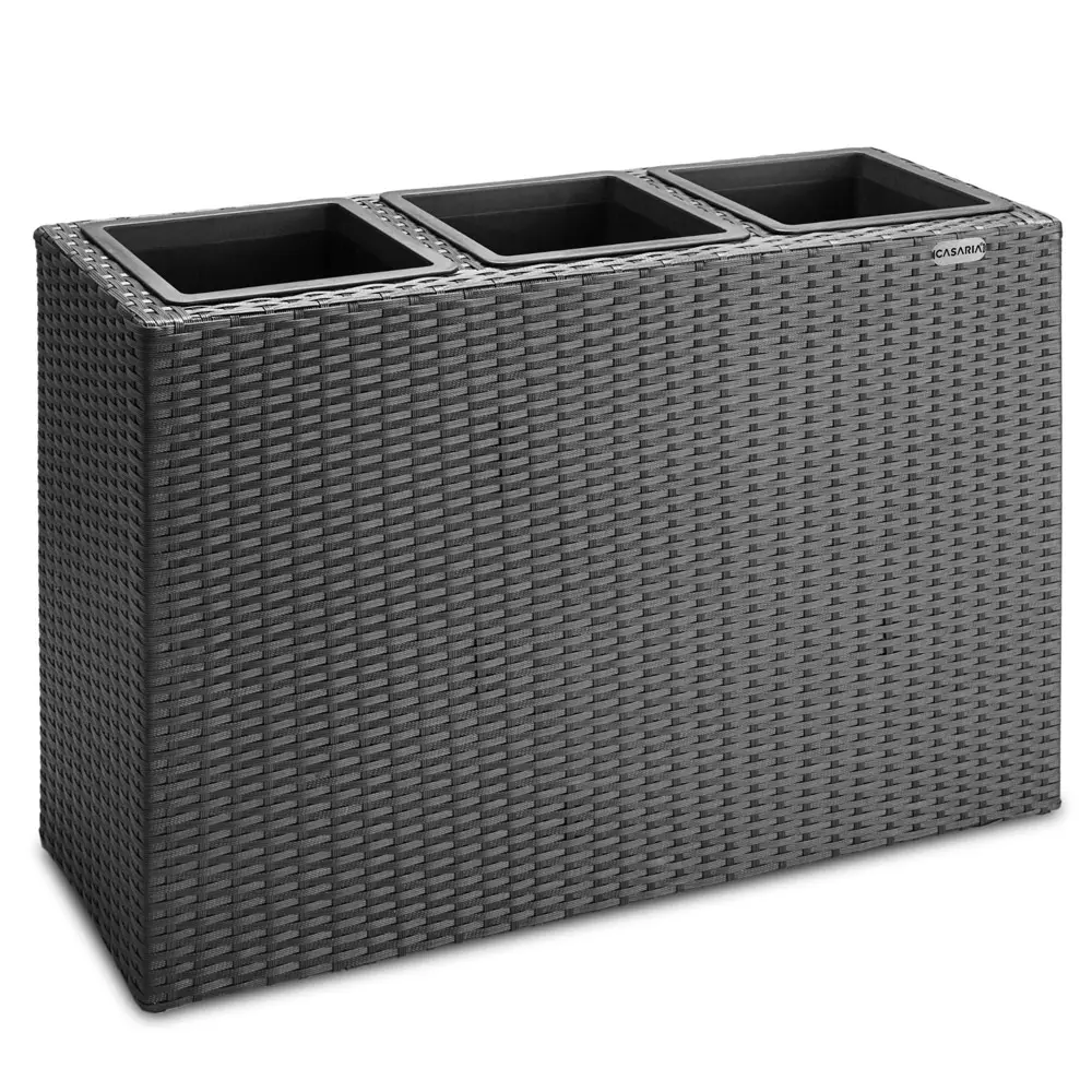 Polyrattan Blumentopf Schwarz 83x30,5x60cm günstig online kaufen