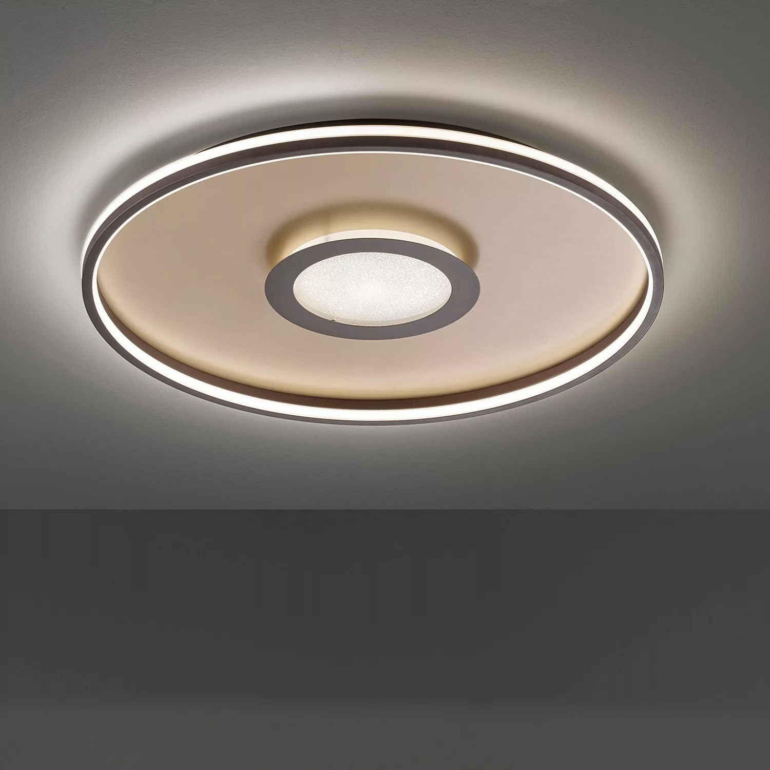Fischer-Honsel LED-Deckenleuchte, chrom/alu, `Quadrat´ - silber - 40 cm - L günstig online kaufen