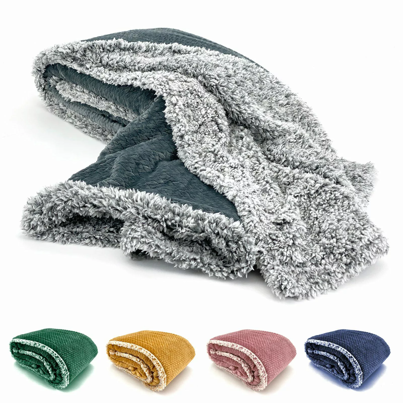 Wohndecke Flauschig warme Kuscheldecke Samt Jaquard günstig online kaufen