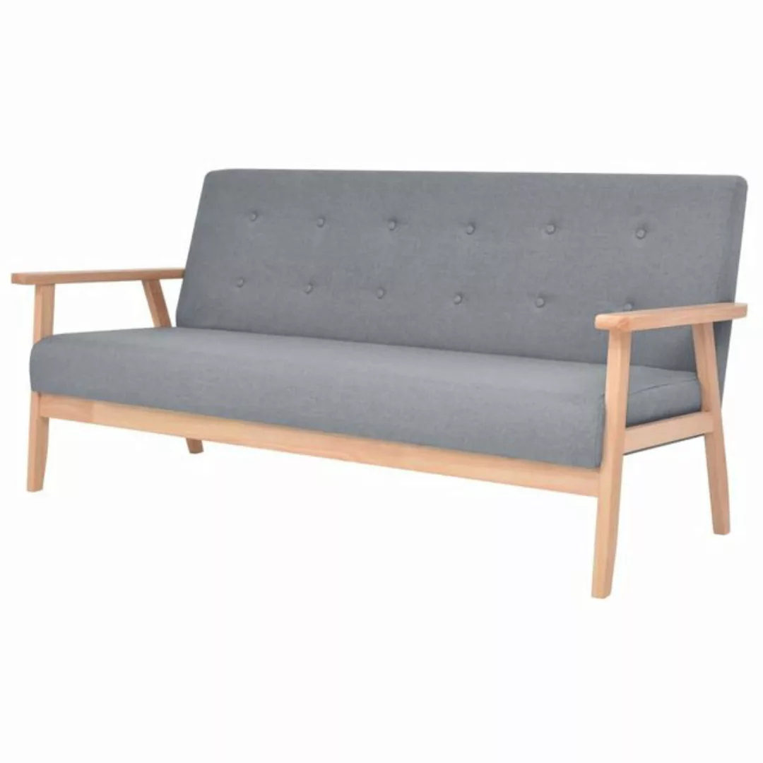 Sofa-set 2-tlg. Stoff Hellgrau günstig online kaufen