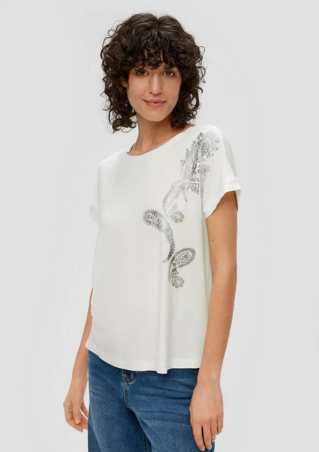 s.Oliver Shirttop T-Shirt mit Pailletten Pailletten günstig online kaufen