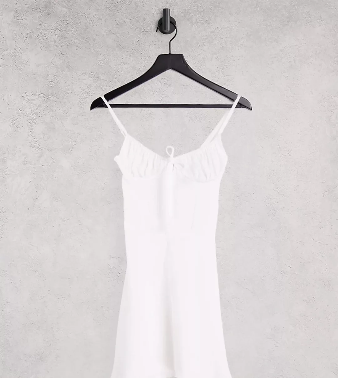 ASYOU – Camisole-Minikleid mit gerafftem Brustbereich in Weiß günstig online kaufen