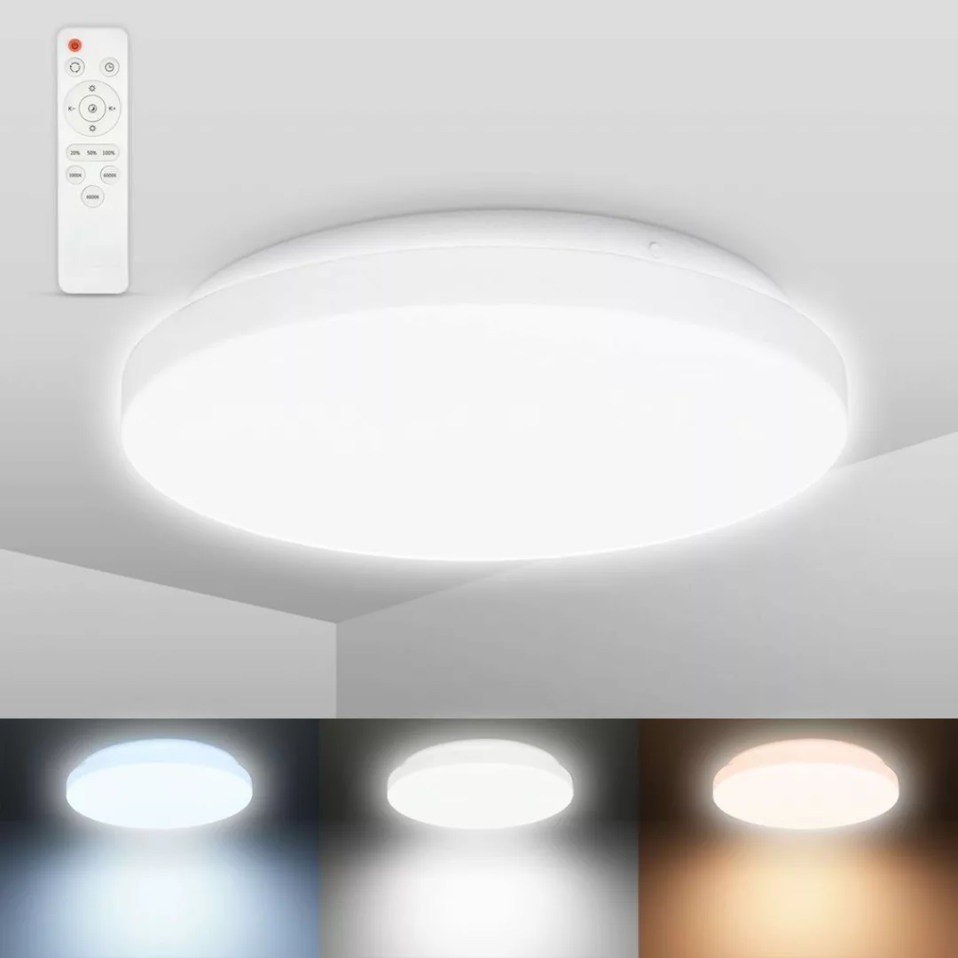 B.K.Licht Deckenleuchte Badezimmerlampe 12W CCT 1.200lm günstig online kaufen