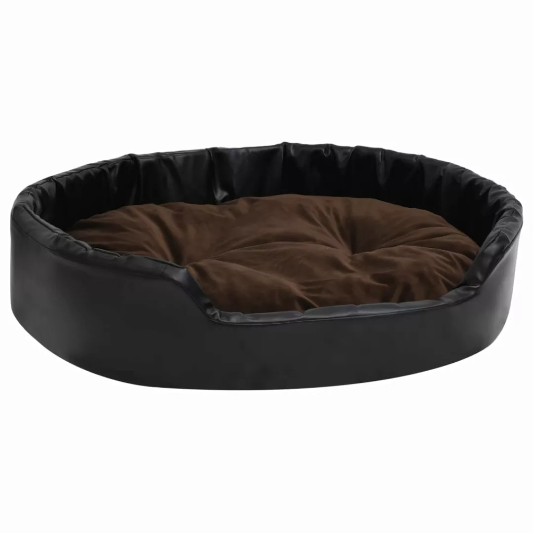 Hundebett Schwarz-braun 90x79x20 Cm Plüsch Und Kunstleder günstig online kaufen