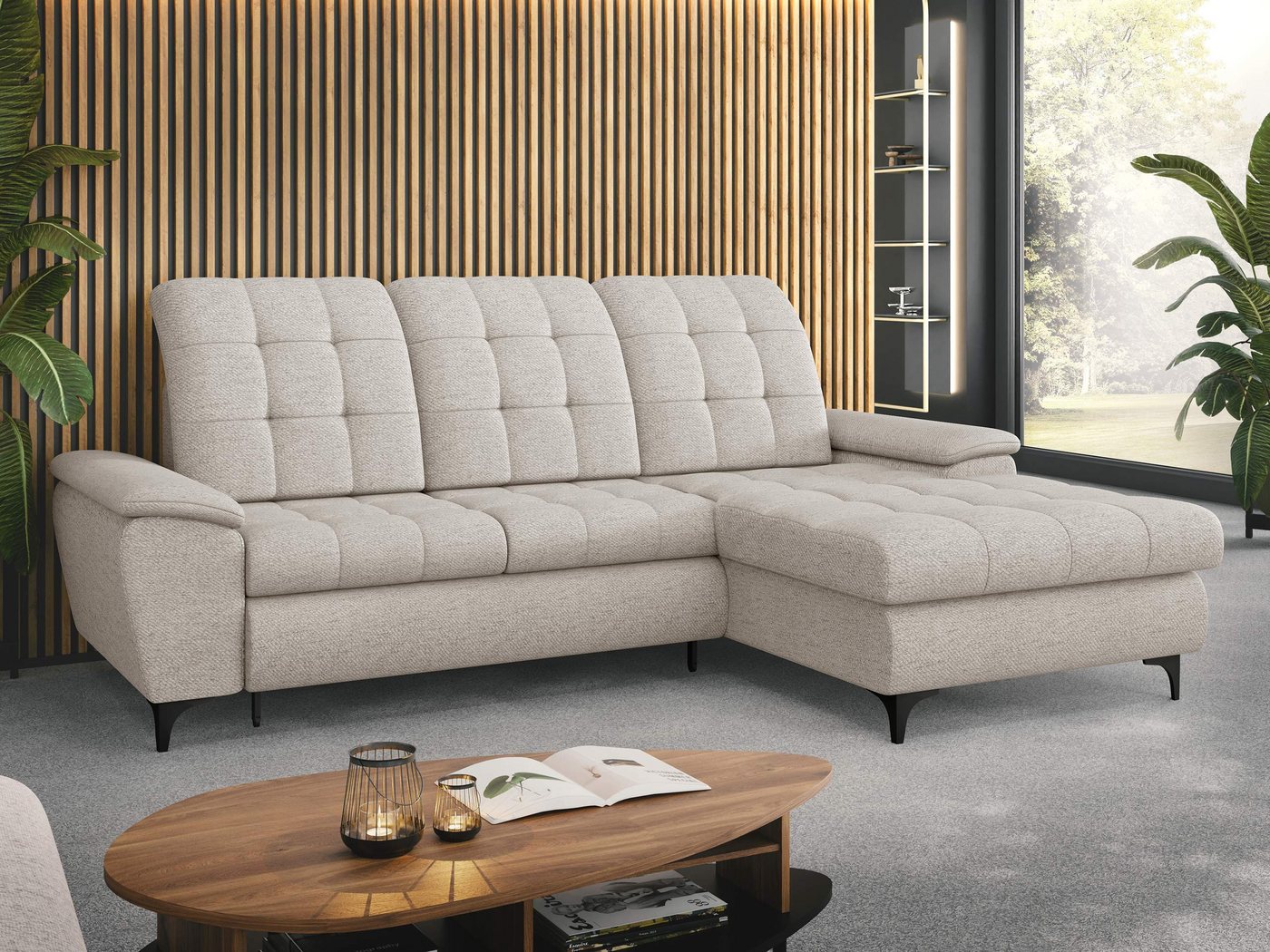 MIRJAN24 Ecksofa Crystal, mit Schlaffunktion und Bettkasten, 260x182x103 cm günstig online kaufen