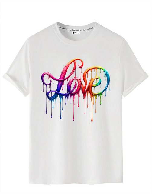 RMK T-Shirt Herren Shirt kurzarm Rundhals Basic Liebe mit "Love" Print aus günstig online kaufen