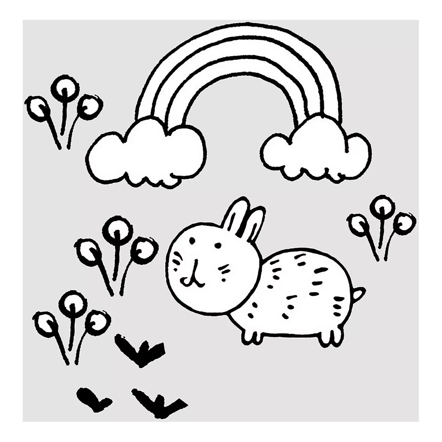 KOMAR Wandbild - Scribble Bunny - Größe: 50 x 70 cm mehrfarbig Gr. one size günstig online kaufen