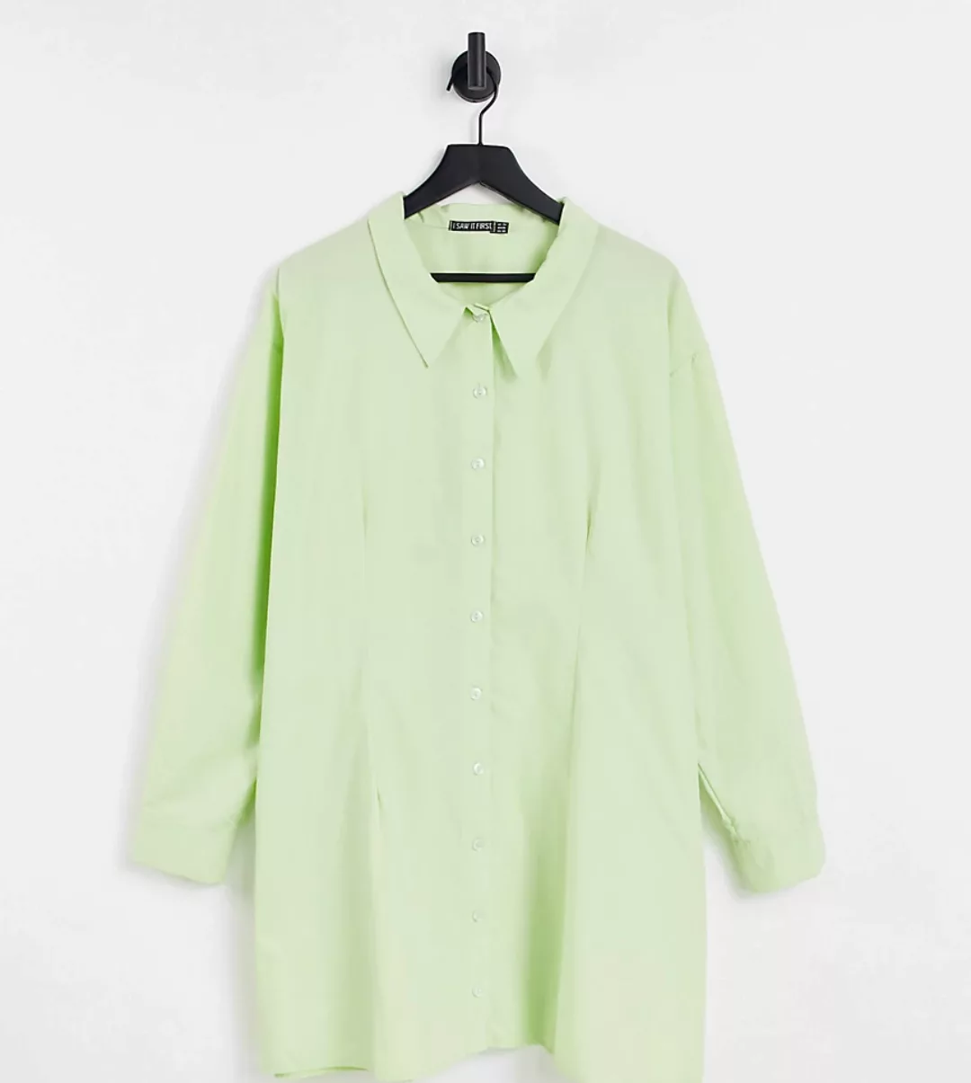 I Saw It First Plus – Hemdkleid in Limettengrün günstig online kaufen