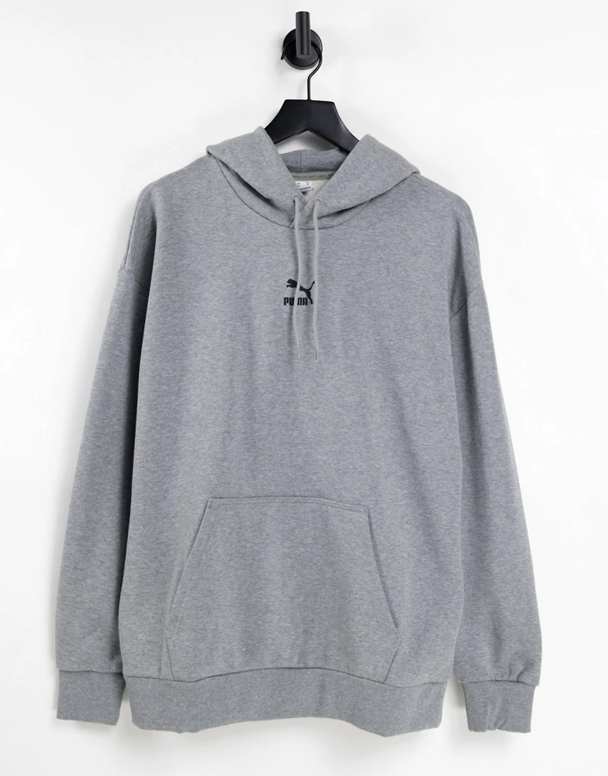 Puma Classics – Oversize-Kapuzenpullover in Grau günstig online kaufen