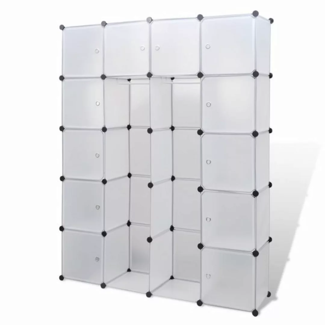 furnicato Kleiderschrank Modularer Schrank mit 14 Fächern Weiß 37x146x180,5 günstig online kaufen