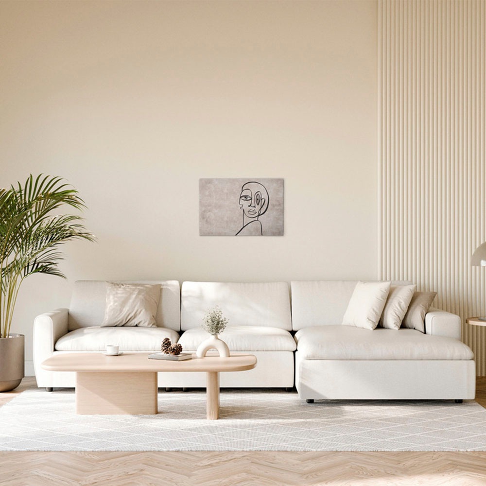 A.S. Création Leinwandbild "Palomas Room 1 - Wandbild Grau Beige Keilrahmen günstig online kaufen