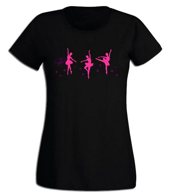 G-graphics T-Shirt Damen T-Shirt - Ballerinen Pink-Purple-Collection, Slim- günstig online kaufen