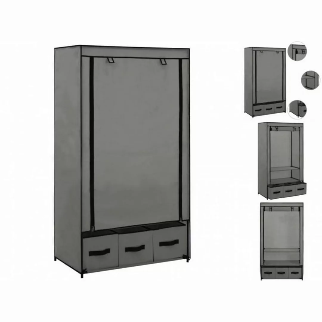 vidaXL Kleiderschrank Kleiderschrank Stoffschrank Grau 87 x 49 x 159 cm Sto günstig online kaufen