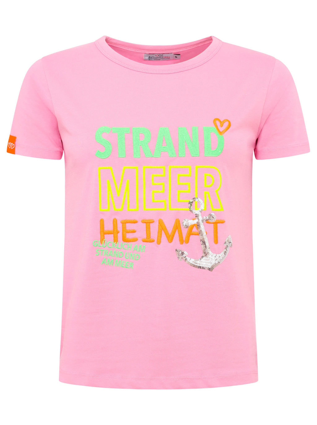 Zwillingsherz T-Shirt ""Strand Meer Heimat"", mit maritimer Stickerei und P günstig online kaufen