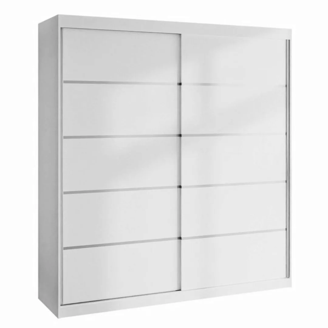 Lookway Kleiderschrank BASTER PLUS 200 cm Schiebetürenschrank Weiß / Weiß günstig online kaufen