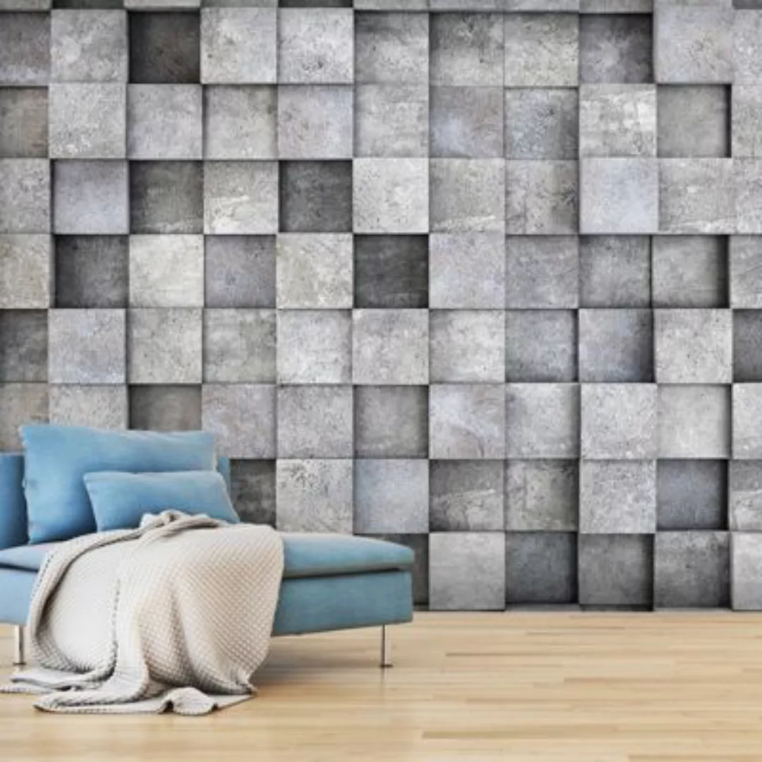 artgeist Fototapete Concrete Cube grau Gr. 350 x 245 günstig online kaufen