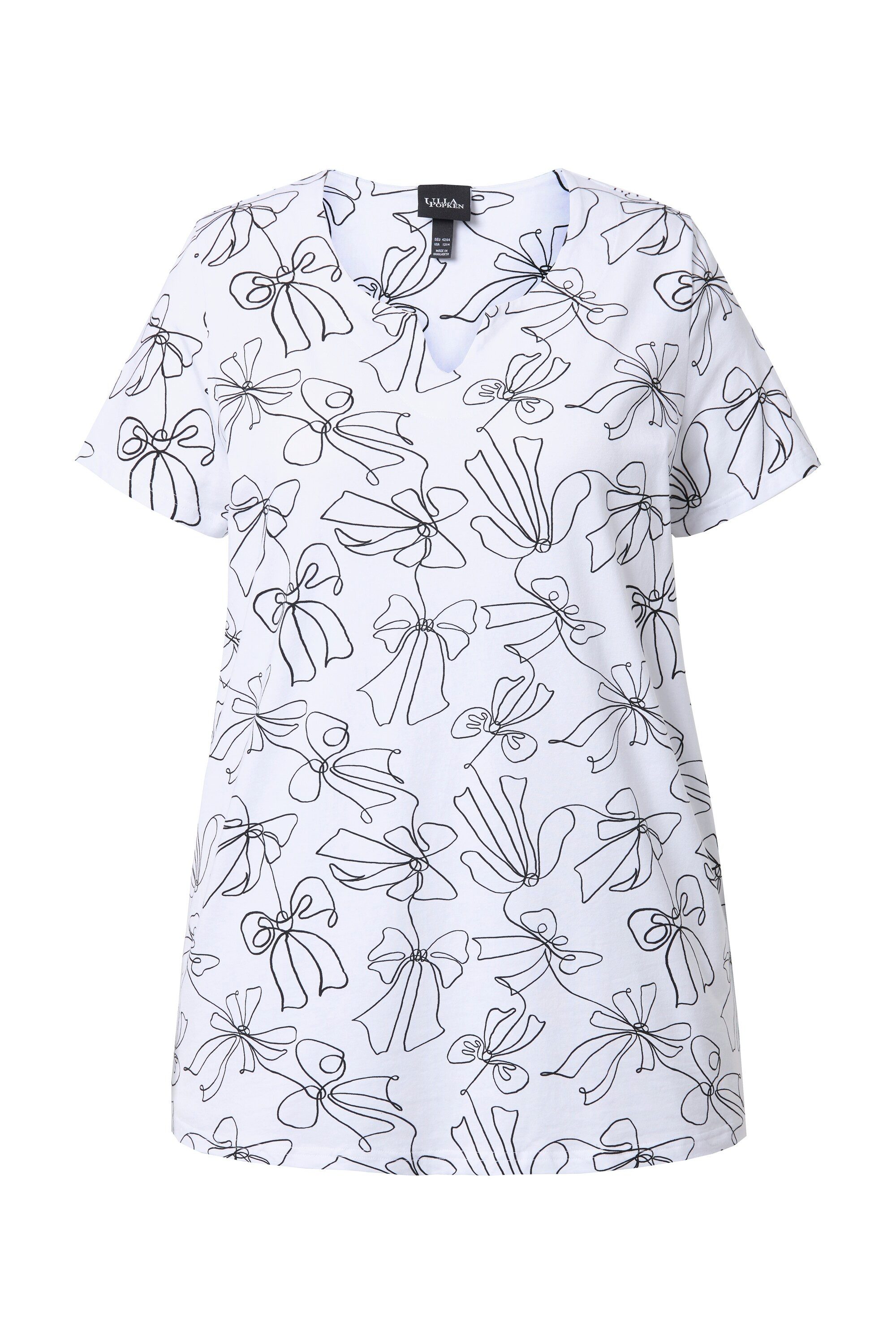 Ulla Popken T-Shirt T-Shirt Schleifen A-Linie günstig online kaufen