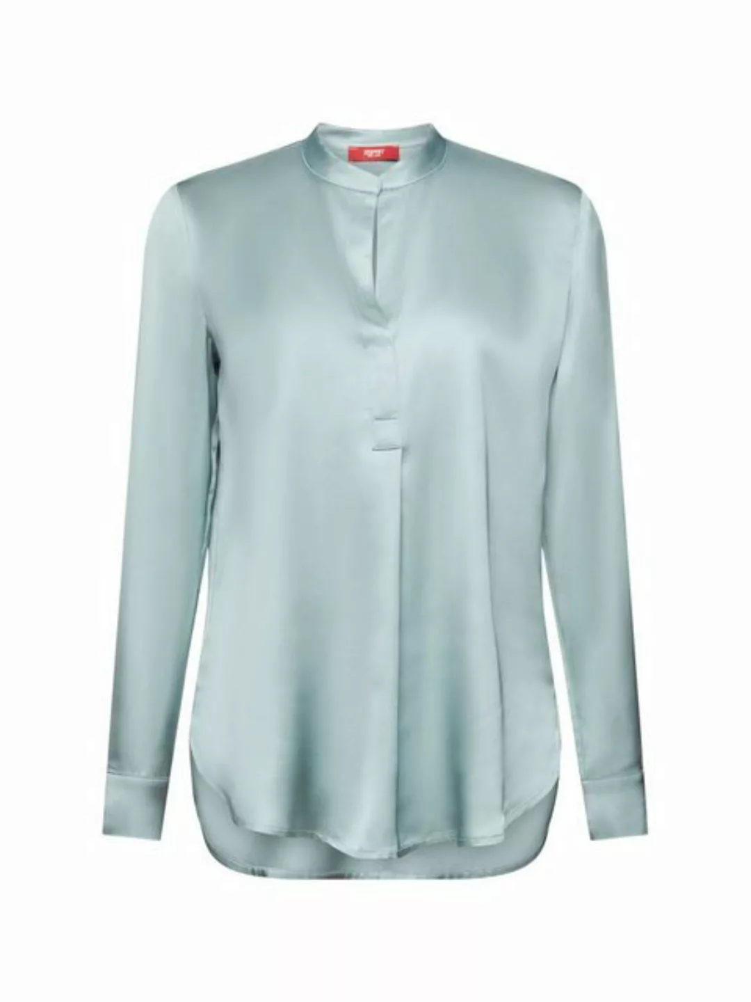 Esprit Collection Langarmbluse Satinbluse mit V-Ausschnitt günstig online kaufen