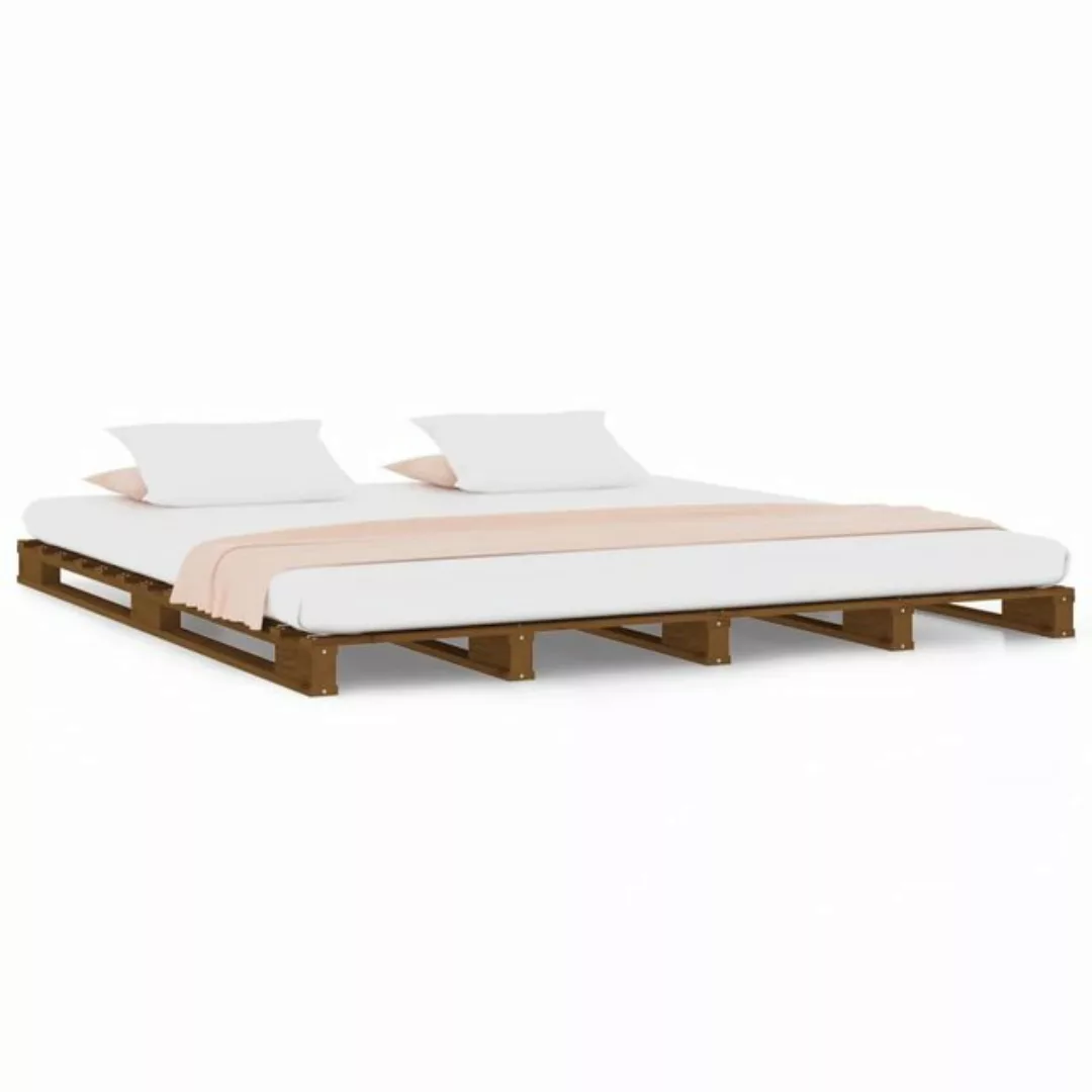 furnicato Bett Palettenbett Honigbraun 150x200 cm Massivholz günstig online kaufen