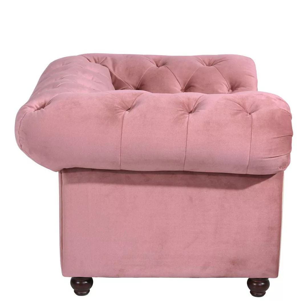 Polstersessel Samt Rose im Chesterfield Look 52 cm Sitzhöhe günstig online kaufen