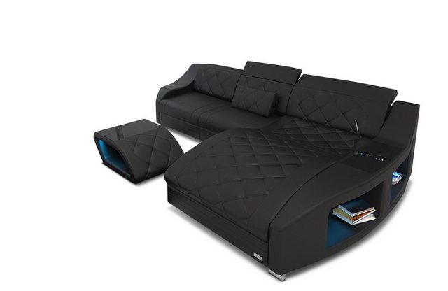Sofa Dreams Ecksofa Couch Leder Sofa Swing L Form Ledersofa, mit LED, wahlw günstig online kaufen