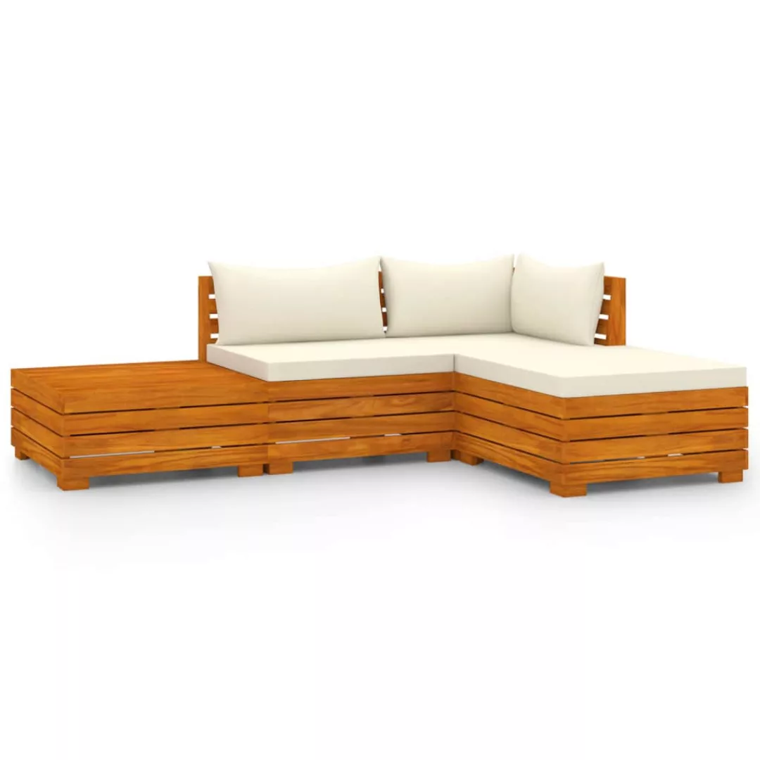 4-tlg. Garten-lounge-set Mit Kissen Massivholz Akazie günstig online kaufen