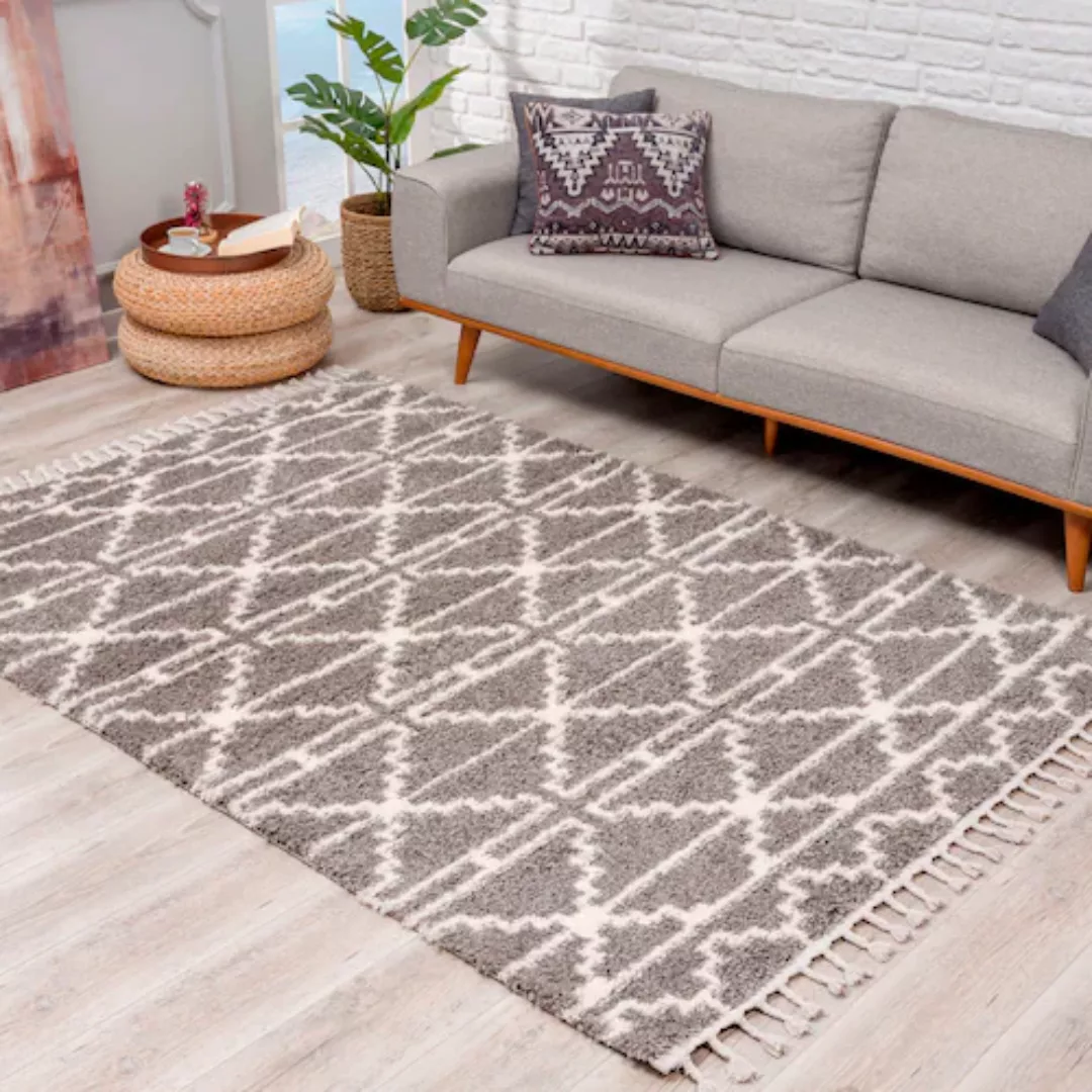 carpet city® Hochflor Teppich Pulpy 530 Grau grau Gr. 80 x 200 günstig online kaufen
