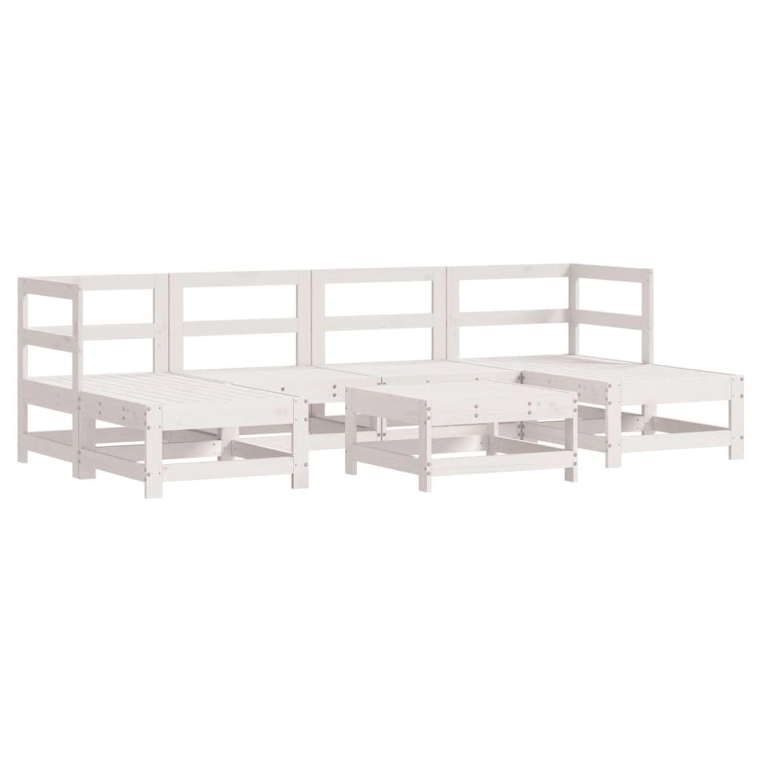 vidaXL 7-Tlg Garten-Lounge-Set Weiß Massivholz Kiefer 3186362 günstig online kaufen