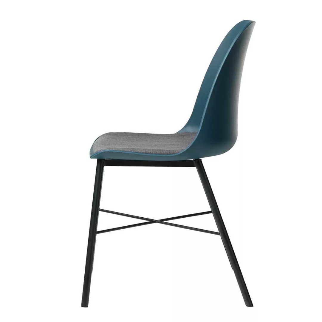 Esstisch Stühle in Blau und Schwarz Kunststoff und Metall (2er Set) günstig online kaufen