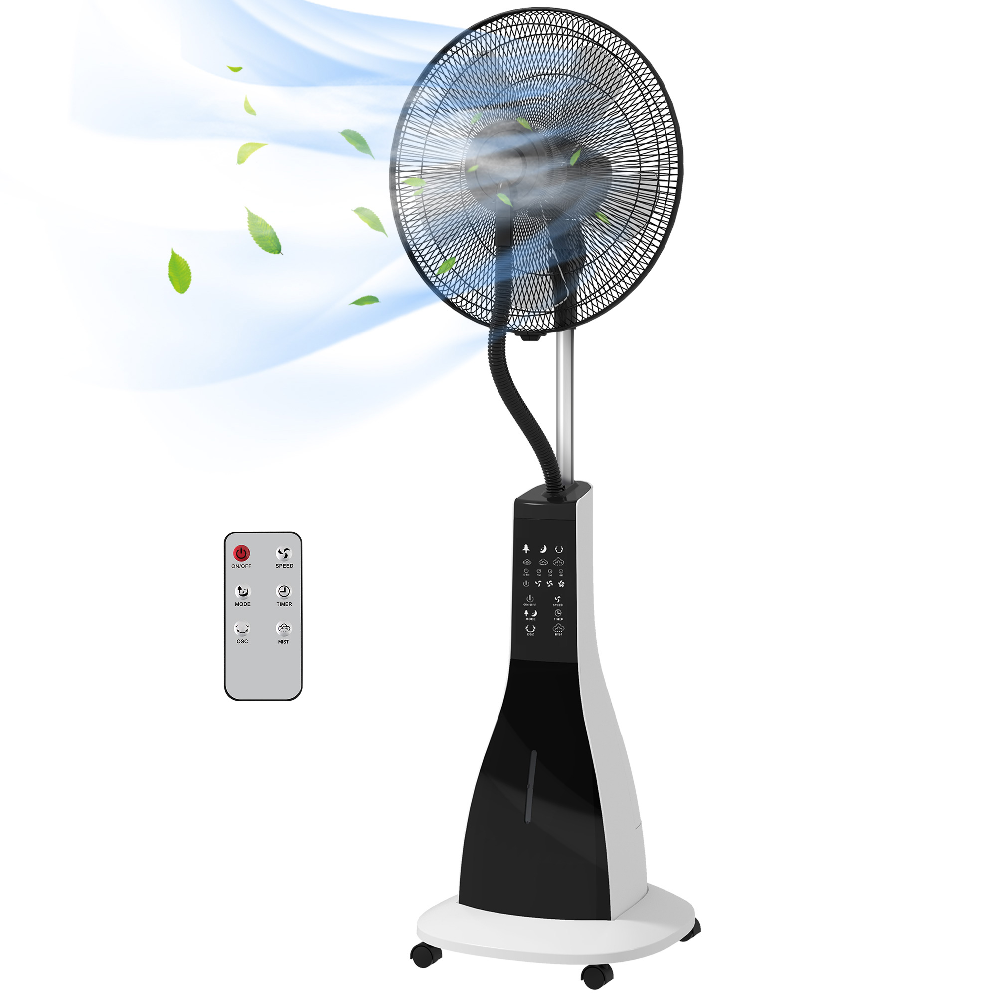 HOMCOM Standventilator mit Wasser Nebelfunktion 90W, 3L Tank, 3 Stufen, osz günstig online kaufen