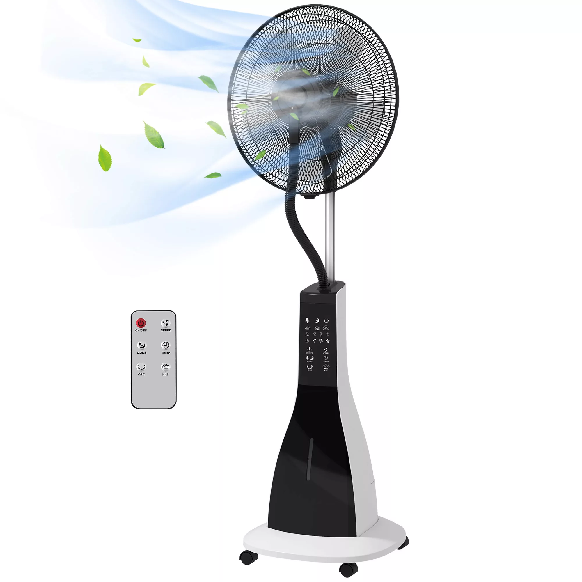 HOMCOM Standventilator mit Wasser Nebelfunktion 90W, 3L Tank, 3 Stufen, osz günstig online kaufen