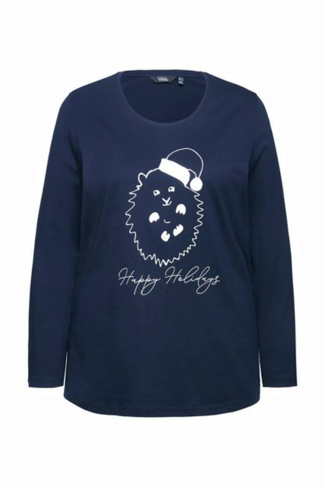 Ulla Popken Longsleeve Weihnachtsshirt Classic Rundhals Langarm günstig online kaufen