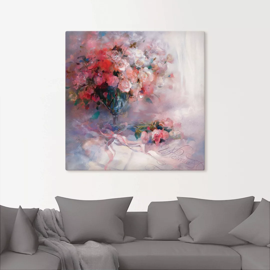 Artland Leinwandbild "Rosenstrauß", Blumen, (1 St.), auf Keilrahmen gespann günstig online kaufen
