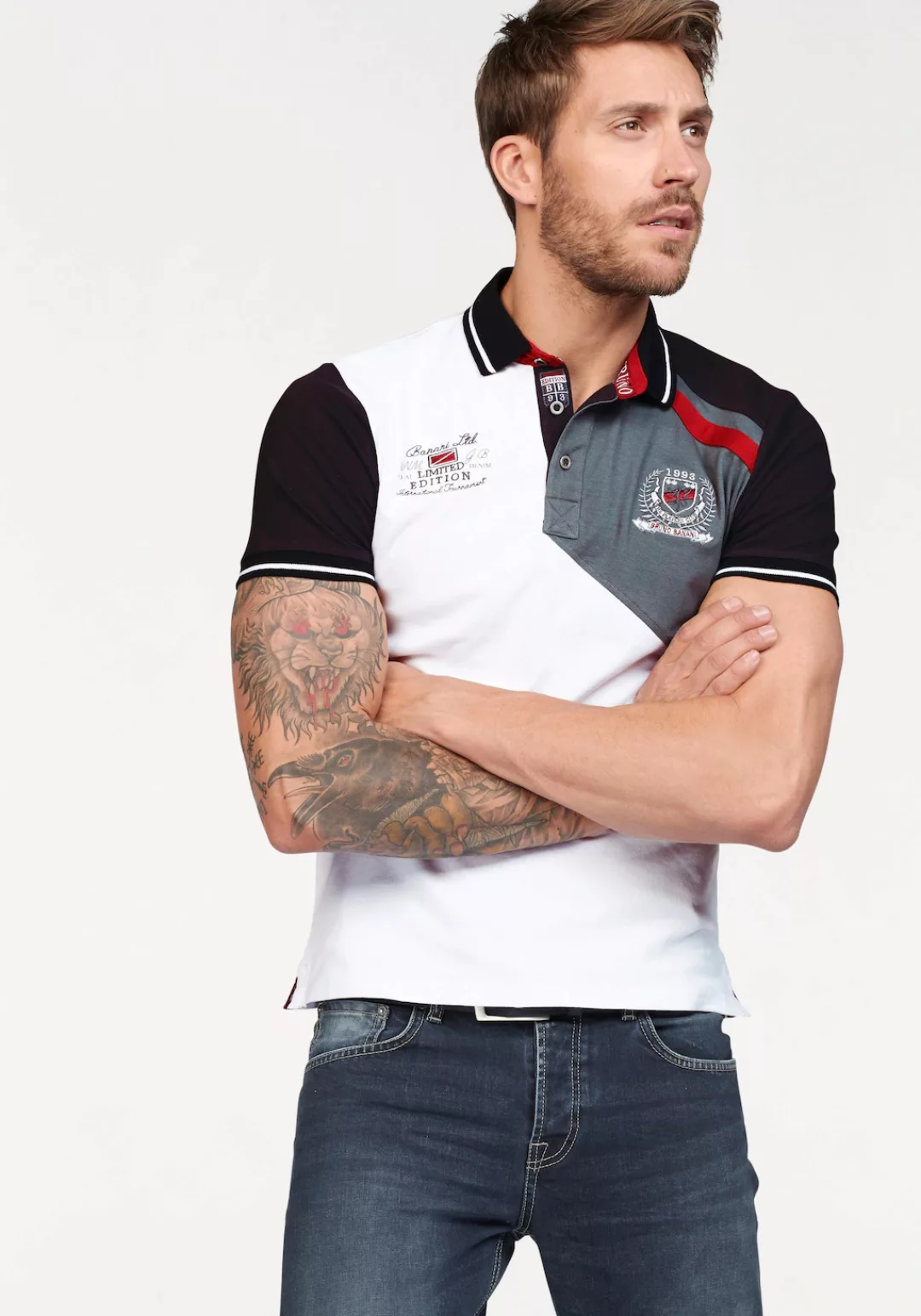 Bruno Banani Poloshirt Kurzarm, körpernahe Passform, unifarben, mit Polokra günstig online kaufen