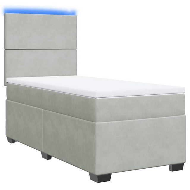 vidaXL Bett Boxspringbett mit Matratze Hellgrau 80x200 cm Samt günstig online kaufen