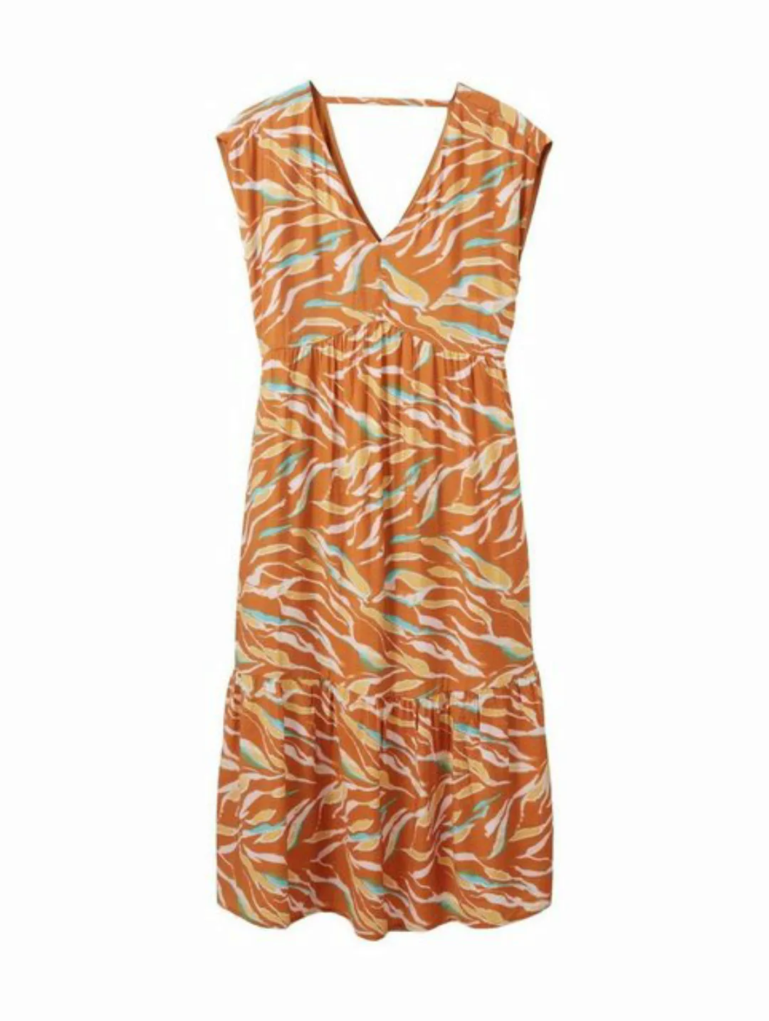 TOM TAILOR Sommerkleid feminine printed dress, brown abstract leaf design günstig online kaufen