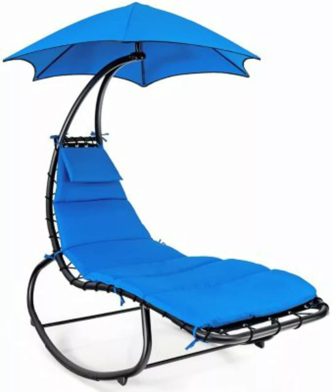 COSTWAY® Hängeliege mit Sonnenschirm Schaukelliege blau günstig online kaufen