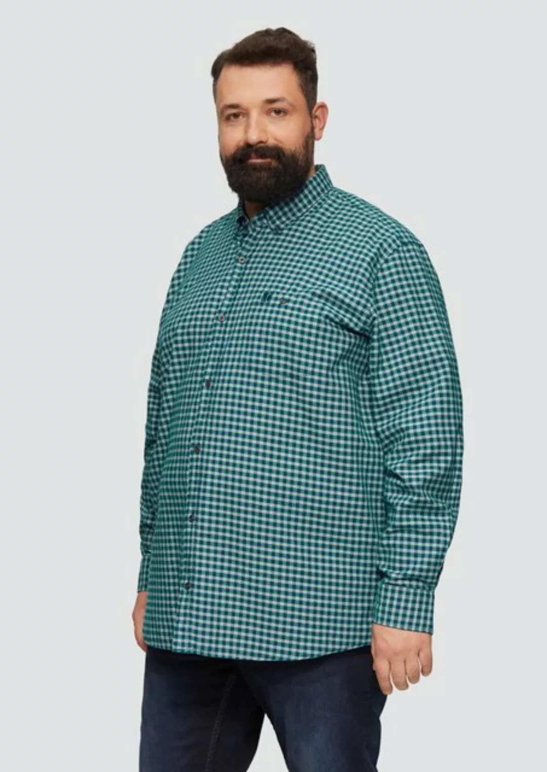 s.Oliver Langarmhemd Regular Fit: Kariertes Hemd mit Button-Down-Kragen Art günstig online kaufen