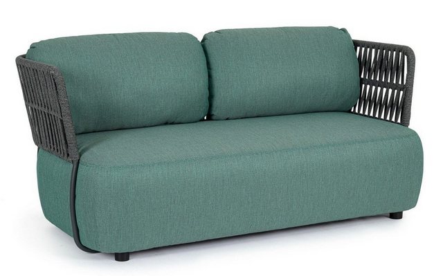 Natur24 Sofa Sofa Palmer 167x86x79cm Aluminium Grün Sofa Couch günstig online kaufen