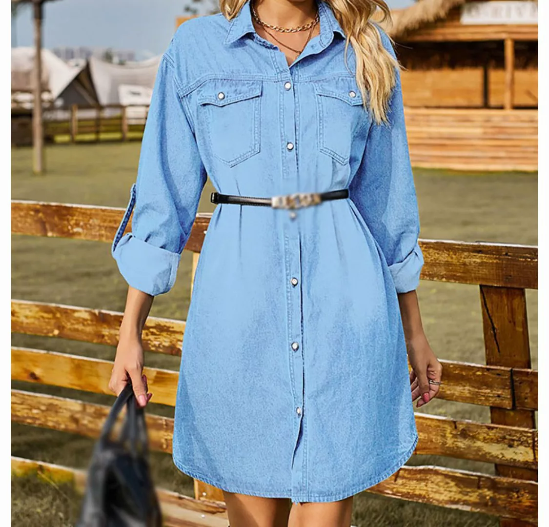 AFAZ New Trading UG Jeanskleid Damen-Herbstkleid, locker, lässig, langärmli günstig online kaufen