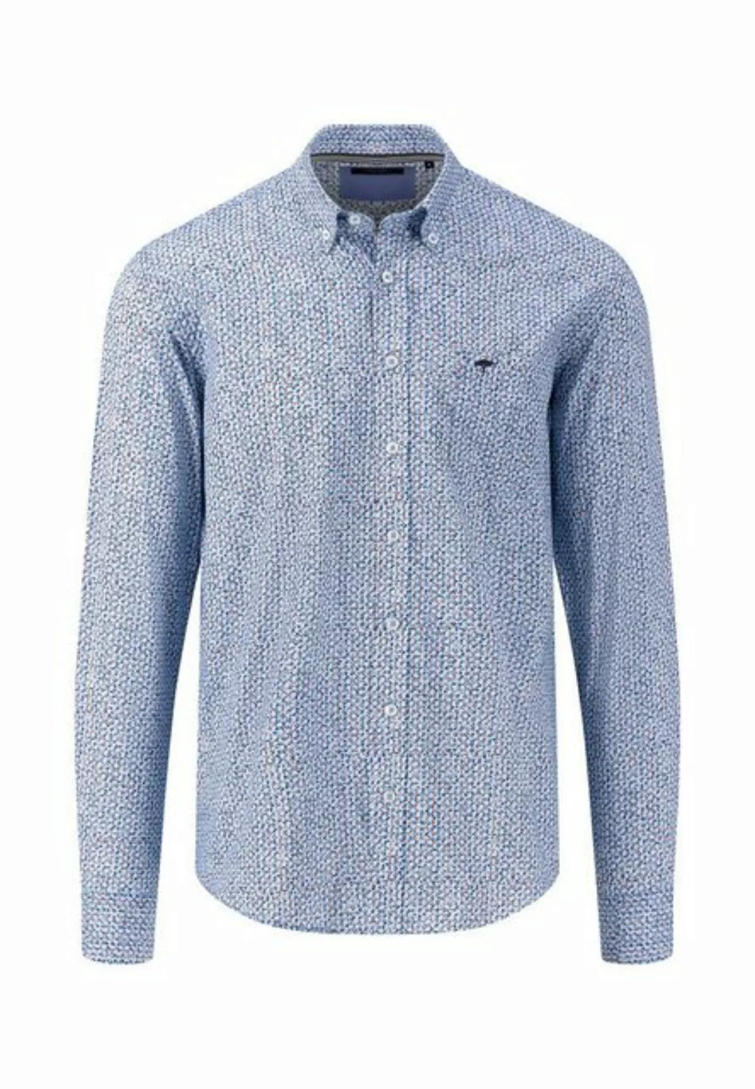 FYNCH-HATTON Langarmhemd Fynch-Hatton Hemd modischer Print - blau (1-tlg) günstig online kaufen
