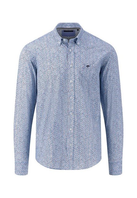 FYNCH-HATTON Langarmhemd Fynch-Hatton Hemd modischer Print - blau XL (1-tlg günstig online kaufen