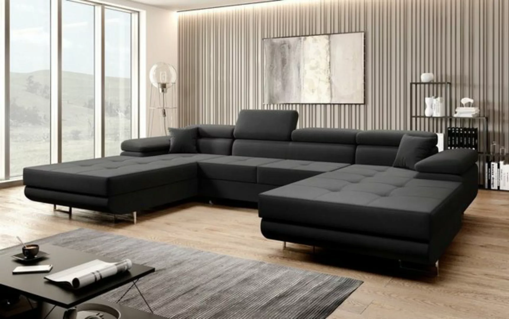 Luxusbetten24 Schlafsofa Designer Sofa Calvera U, mit Schlaf- und Klappfunk günstig online kaufen