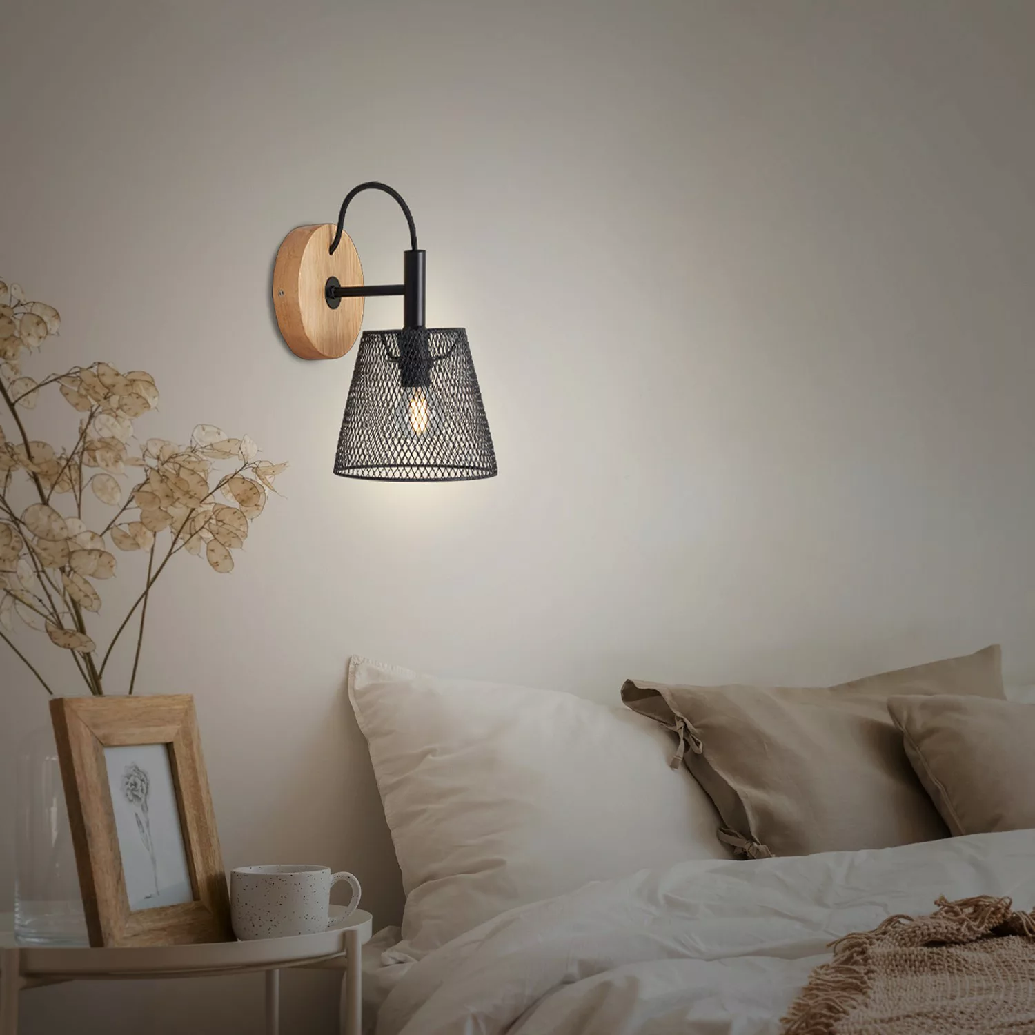 Wood & Style 2077 Wandlampe mit Streckmetallschim günstig online kaufen