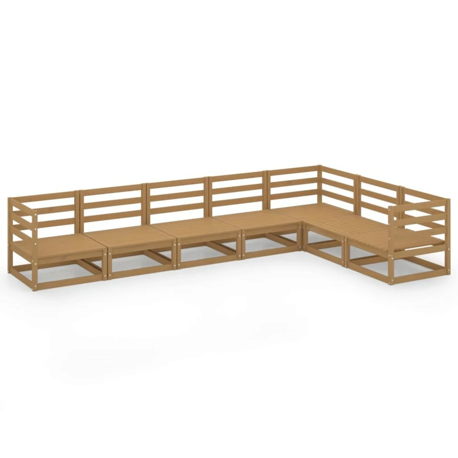 vidaXL 7-tlg Garten-Lounge-Set Honigbraun Massivholz Kiefer Modell 16 günstig online kaufen