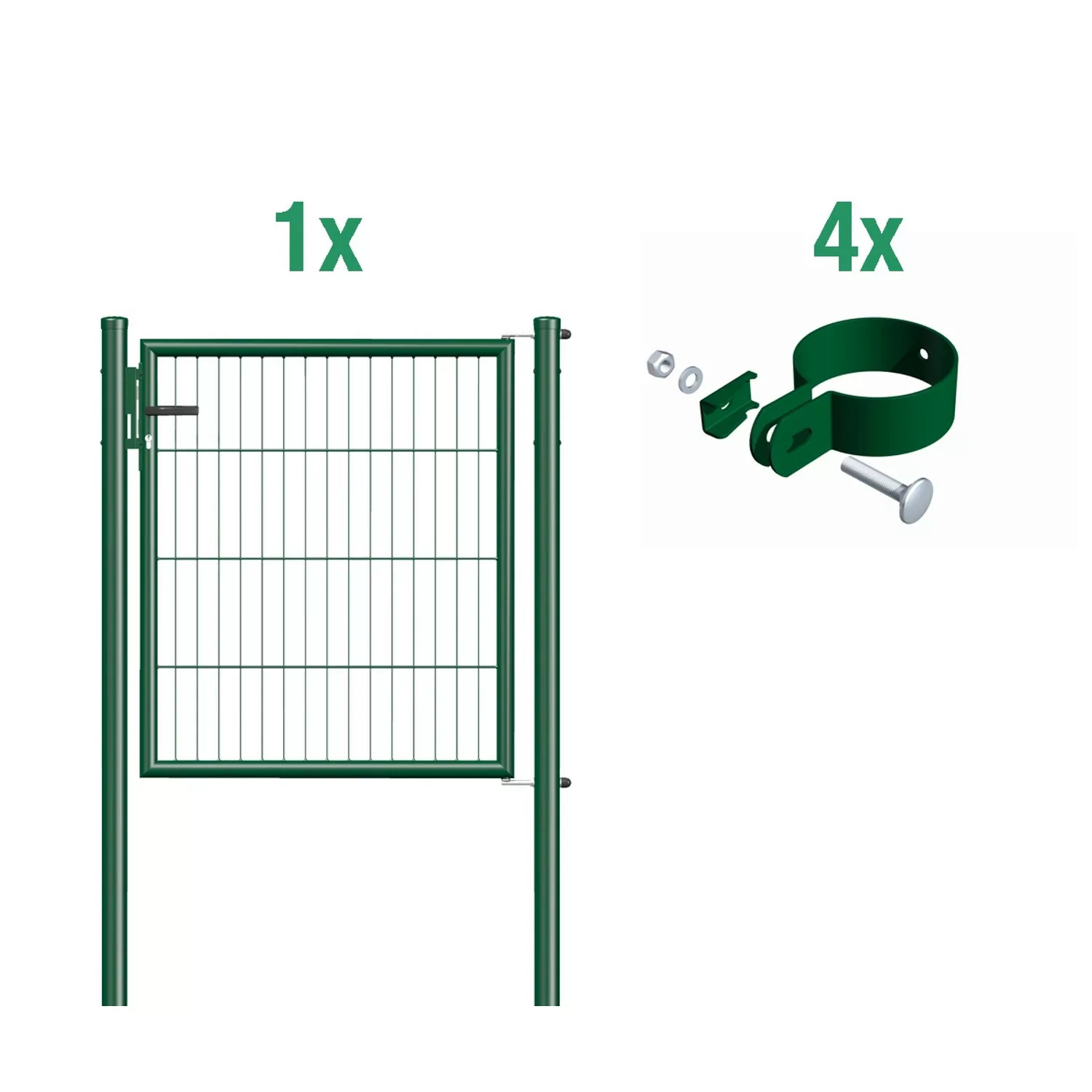 Metallzaun Einzeltor für Einstabmatte Grün z. Einbetonieren 100 cm x 125 cm günstig online kaufen