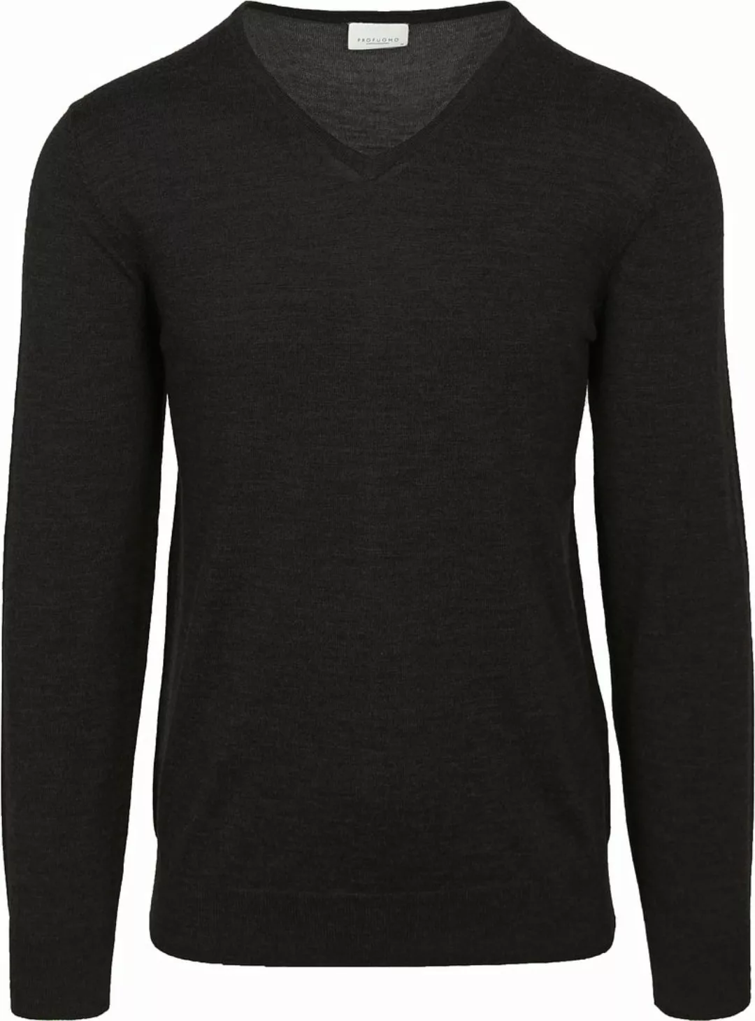 Profuomo Pullover V-Neck Merinowolle Schwarz - Größe M günstig online kaufen