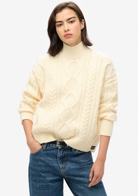 Superdry Strickpullover CABLE HIGH NECK JUMPER günstig online kaufen