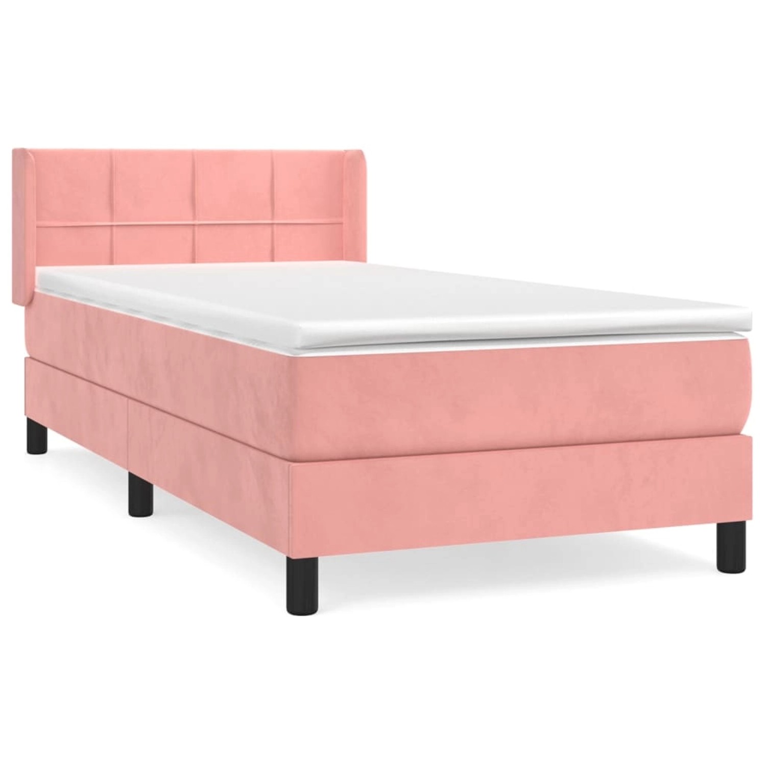 vidaXL Boxspringbett mit Matratze Rosa 90x190 cm Samt1537176 günstig online kaufen